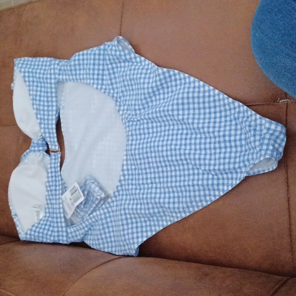 High cut reto style one-piece gingham swimsuit 🩵🌊⛱️🧜‍♀️🐚 - Picture 3 of 5